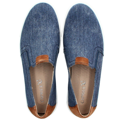 Wsuwane półbuty męskie - CAPRICE 9-14800-42 JEANSOWE