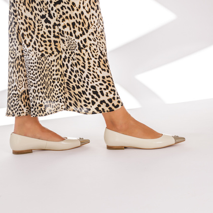 Eleganckie baleriny premium - PINKO GIANIRA 05 SD0101P043 KREMOWE