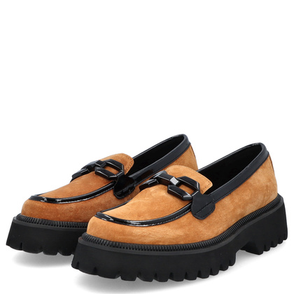 Eleganckie mokasyny z klamrą - FILIPPO DP6486/24 MUSZTARDOWE