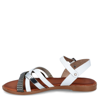 Wygodne sandały ze skóry - POTOCKI 24-64008WH BIAŁE