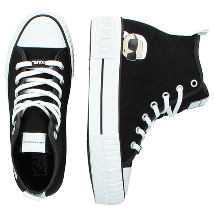 Trampki damskie za kostkę - KARL LAGERFELD KAMPUS MAX KL60450N CZARNE