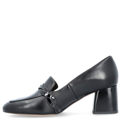 Skórzane półbuty na obcasie - KOTYL 2913 CZARNE