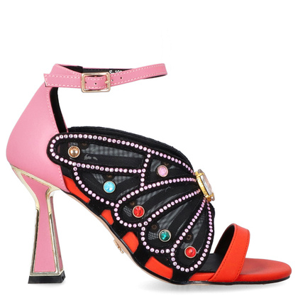 Ekskluzywne sandały słupku - SCAVIOLA S-199 KOLOROWE