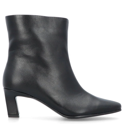 Skórzane botki na obcasie - TYMOTEO G1076 CZARNE LICO