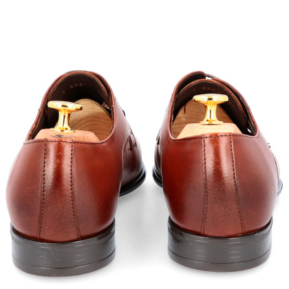 Skórzane półbuty męskie - TAPI C-6951 BRĄZOWE