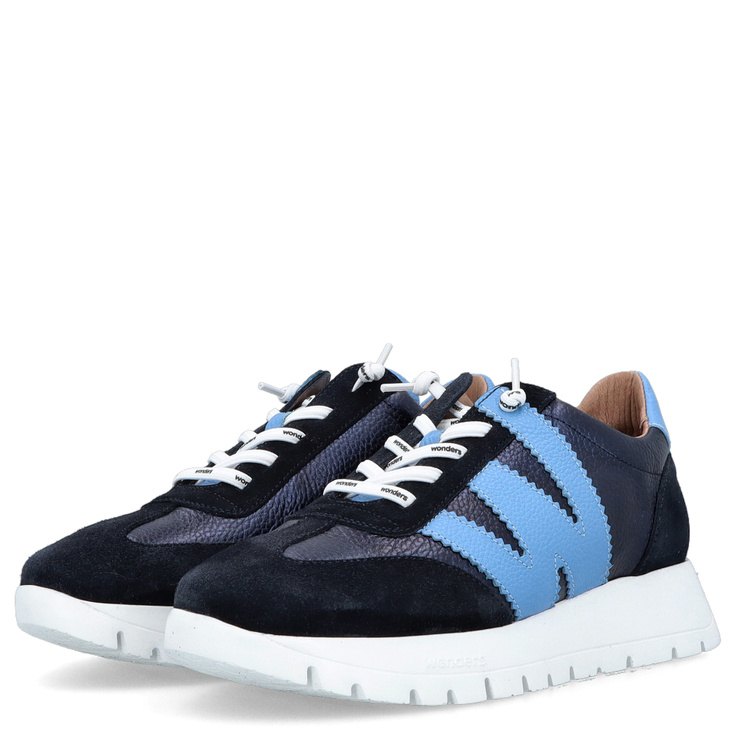 Hiszpańskie sneakersy premium - WONDERS A-2476 GRANATOWE