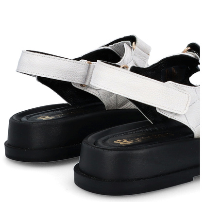 Sandały na rzep z ozdobami - TYMOTEO G1059 BIAŁE