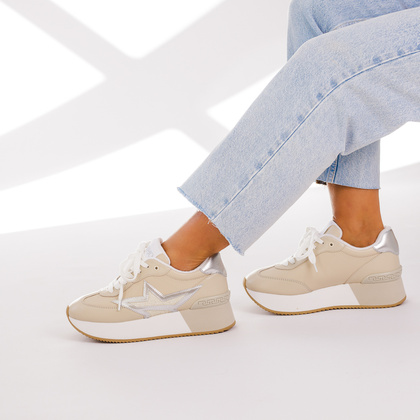 Sneakersy premium - LIU JO DREAMY 03 BF4039 PX527 BEŻOWE