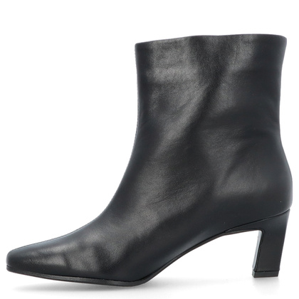 Skórzane botki na obcasie - TYMOTEO G1076 CZARNE LICO