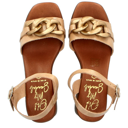 Sandały na niskim obcasie - OH! MY SANDALS 5354 BEŻOWE