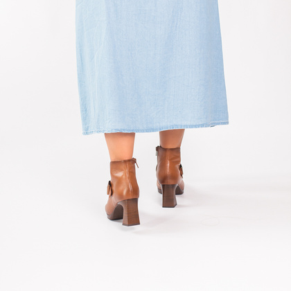 Hiszpańskie botki z wycięciem - HISPANITAS HI254244 BRĄZOWE