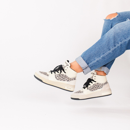 Sneakersy za kostkę premium - GUESS TULLIA FL5TULFAP12 BEŻOWE