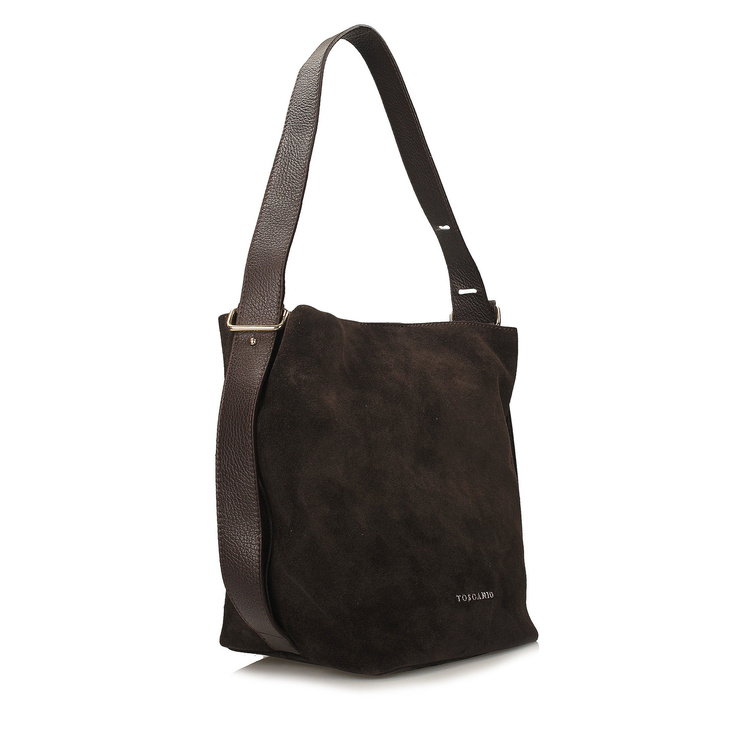 Torebka skórzana - TOSCANIO G100 CIEMNY BRĄZ