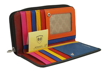 Antykradzieżowy portfel damski - BARBERINIS D-8601 CZERWONY