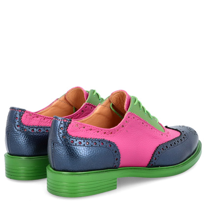 Wiązane półbuty ze skóry - TYMOTEO A1006 KOLOROWE