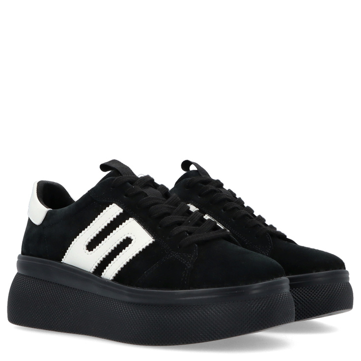 Skórzane sneakersy damskie - FILIPPO DP7175/25 CZARNE