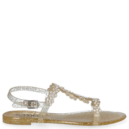 Silikonowe płaskie sandały - SCAVIOLA G-64 ZŁOTE