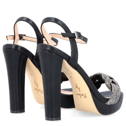 Sandały na platformie - MENBUR 24273 CZARNE