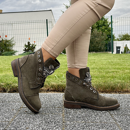 Hiszpańskie botki premium - ALMA EN PENA I240750 KHAKI