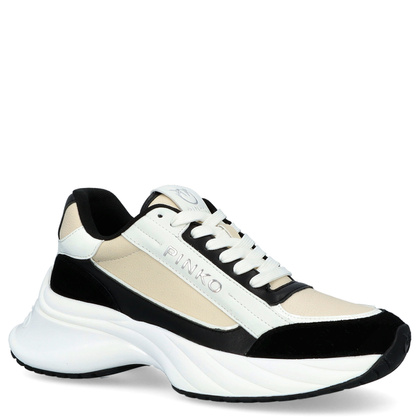 Sneakersy damskie premium - PINKO ARIEL 07 BIAŁO-CZARNE