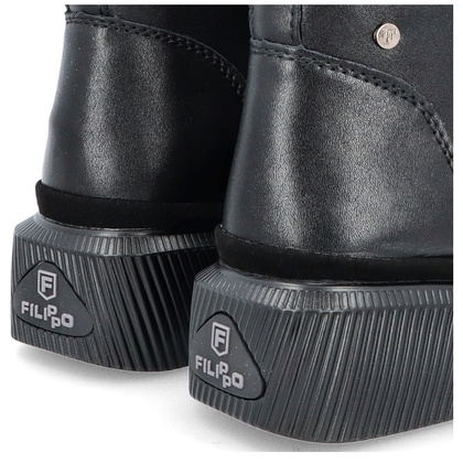 Skórzane sneakersy damskie - FILIPPO DBT4799/24 CZARNE