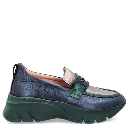 Sportowe mokasyny z ozdobą - HISPANITAS CHI243631 GRANATOWO-ZIELONE