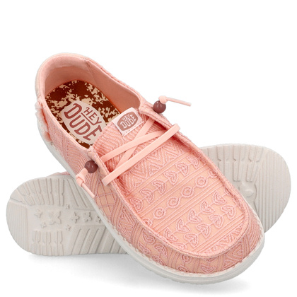 Lekkie półbuty damskie - HEY DUDE WENDY CROCHET LACE 43112 RÓŻOWE