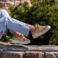 Sneakersy damskie premium - GIO+ PIA350A BEŻOWE