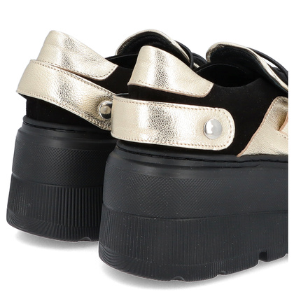 Sneakersy na lekkiej podeszwie - TYMOTEO R1001 CZARNO-ZŁOTE