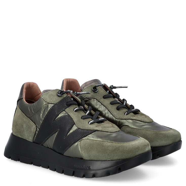 Hiszpańskie sneakersy premium - WONDERS A-2464 KHAKI