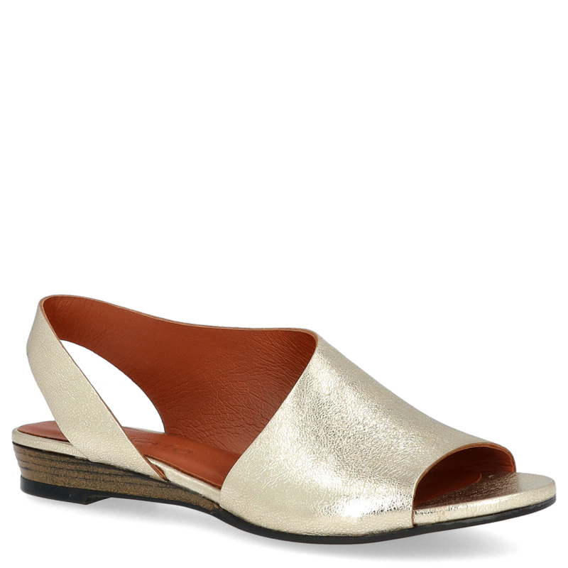 Skórzane sandałki z asymetryczną cholewką - BOCCATO 167.590 ZŁOTE