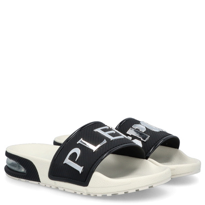 Klapki premium - PLEIN SPORT PACS USG0028 BIAŁO-CZARNE