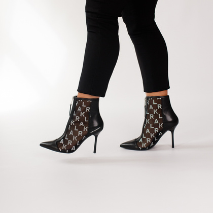 Botki na szpilce premium - KARL LAGERFELD SARABANDE KL30955 CZARNE