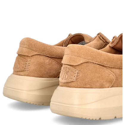 Lekkie mokasyny męskie - HEY DUDE WALLY COMF SUEDE 41975 CAMEL