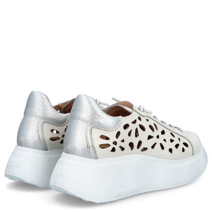 Ażurowe sneakersy damskie - WONDERS A-3621 BIAŁE