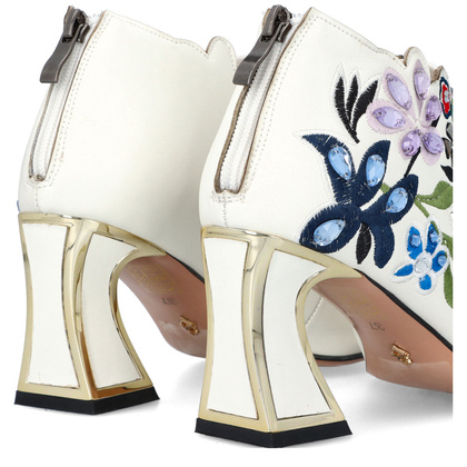 Sandały z kolorowymi kryształkami - SCAVIOLA S-194 BIAŁE