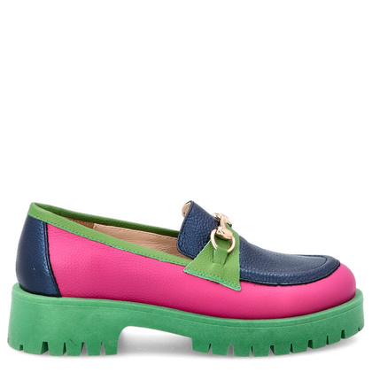 Kolorowe mokasyny ze skóry - TYMOTEO A1003 KOLOROWE