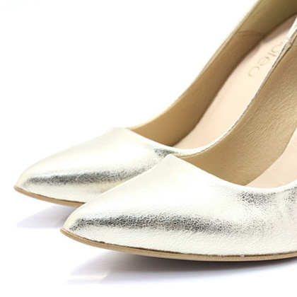 Klasyczne szpilki damskie - TYMOTEO 2659 ZŁOTE