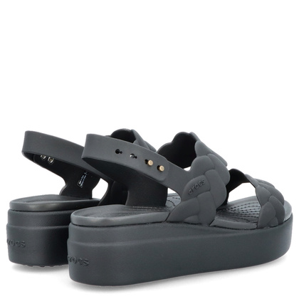 Damskie sandały na platformie -CROCS BROOKLYN WOVEN UPPER LOW EDGE W 209977 CZARNE