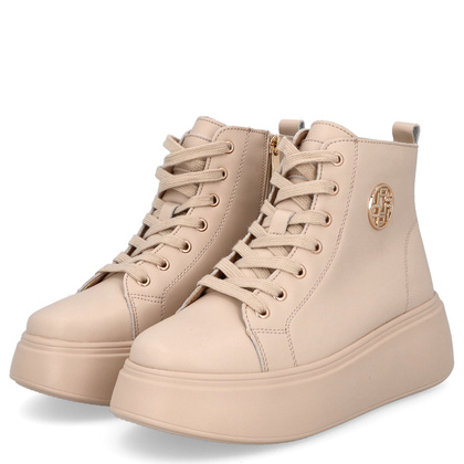 Wysokie sneakersy damskie - FILIPPO DBT6338/24 BEŻOWE