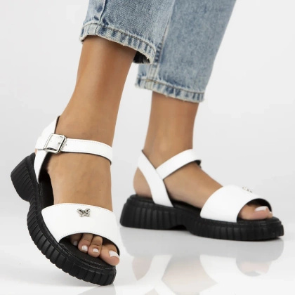 Wygodne sandały ze skóry - FILIPPO DS6811/25 BIAŁE