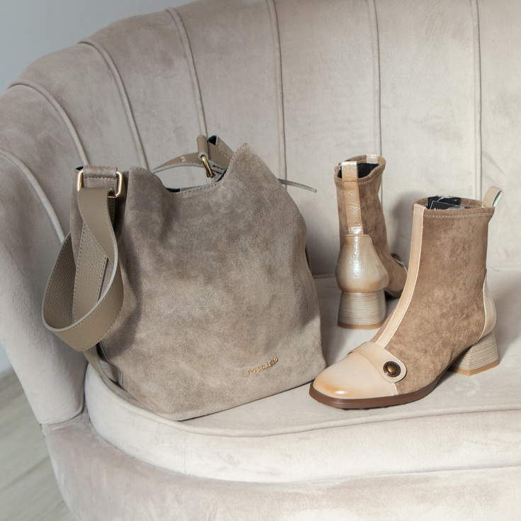 ZESTAW BUTY + TOREBKA - HISPANITAS HI254219 TOSCANIO G100 BEŻOWY