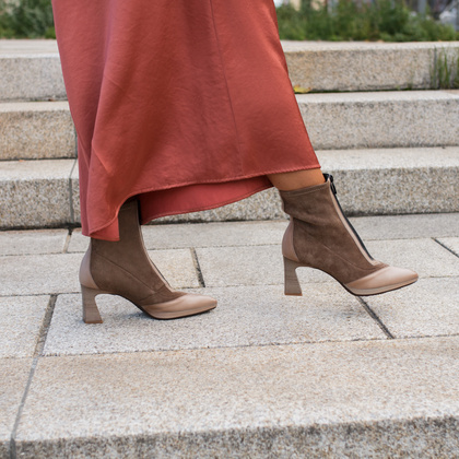 Hiszpańskie botki z zamkiem - HISPANITAS HI254186 BEŻOWE