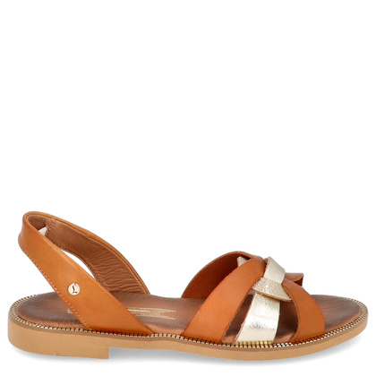 Wygodne sandały skórzane - LEMAR 40382 BRĄZOWE