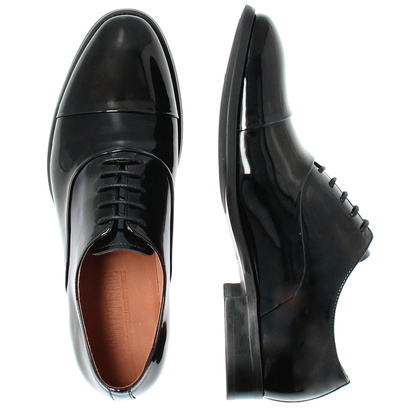 Lakierowane półbuty męskie - JOHN DOUBARE V43-33-A6 CZARNE