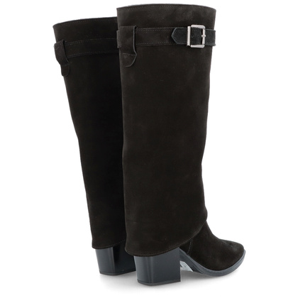 Wysokie kowbojki ze skóry - TYMOTEO G1071 CZARNE