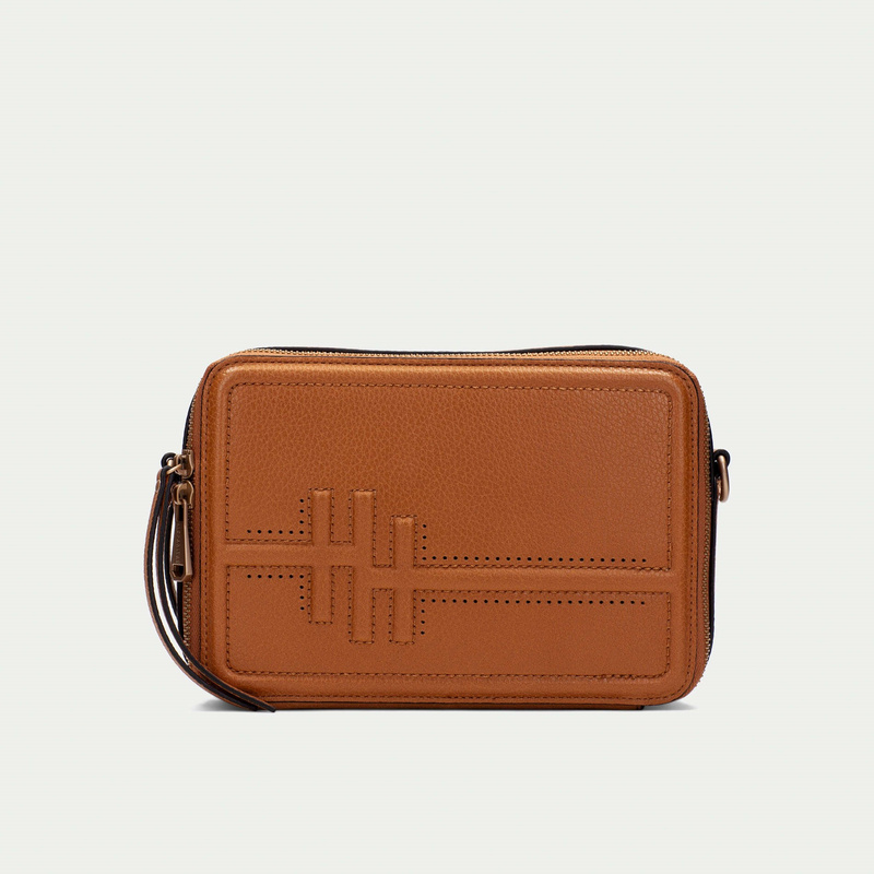 Torebka damska listonoszka - HISPANITAS BV253839 BRĄZOWA