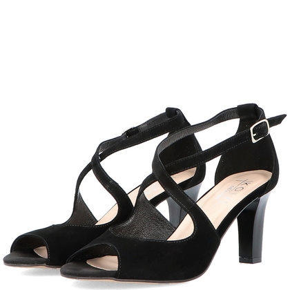 Taneczne sandałki ze skóry - KOTYL 4325 CZARNE