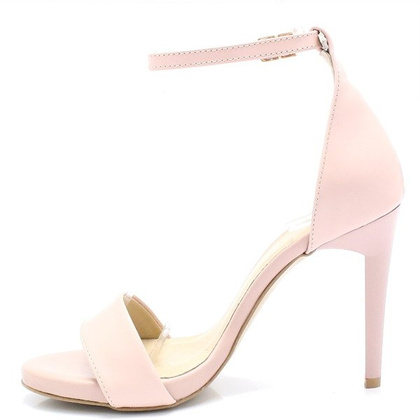 Eleganckie sandały, skóra - TYMOTEO LALI RÓŻOWE