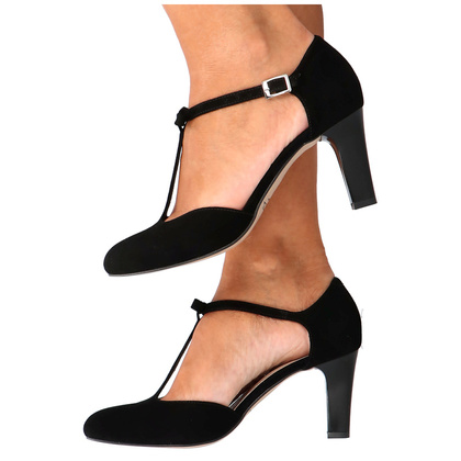 Piękne buty taneczne ze skóry - KOTYL 889 CZARNE